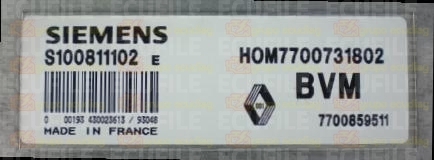 SIEMENS FENIX S100811102E RENAULT 7700859511 HOM7700731802 EEPROM MC68HC11