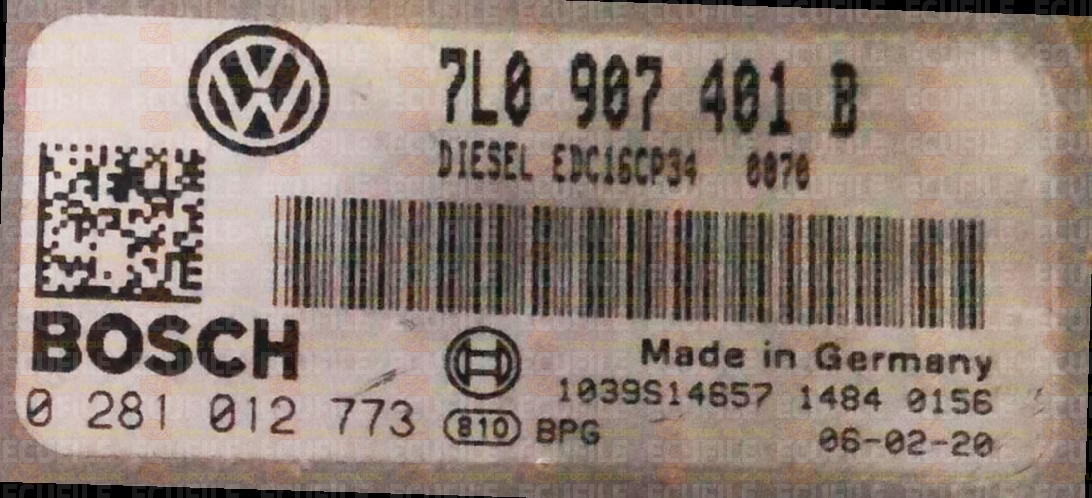 BOSCH EDC16CP34-4.9 0281012773 VOLKSWAGEN TOUAREG I 3.0 TDI 224HP 7L0907401B 1037379816 - 0070