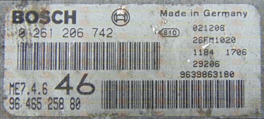 BOSCH ME7.4.6 0261206742 PSA 9646525880 EEPROM 95160