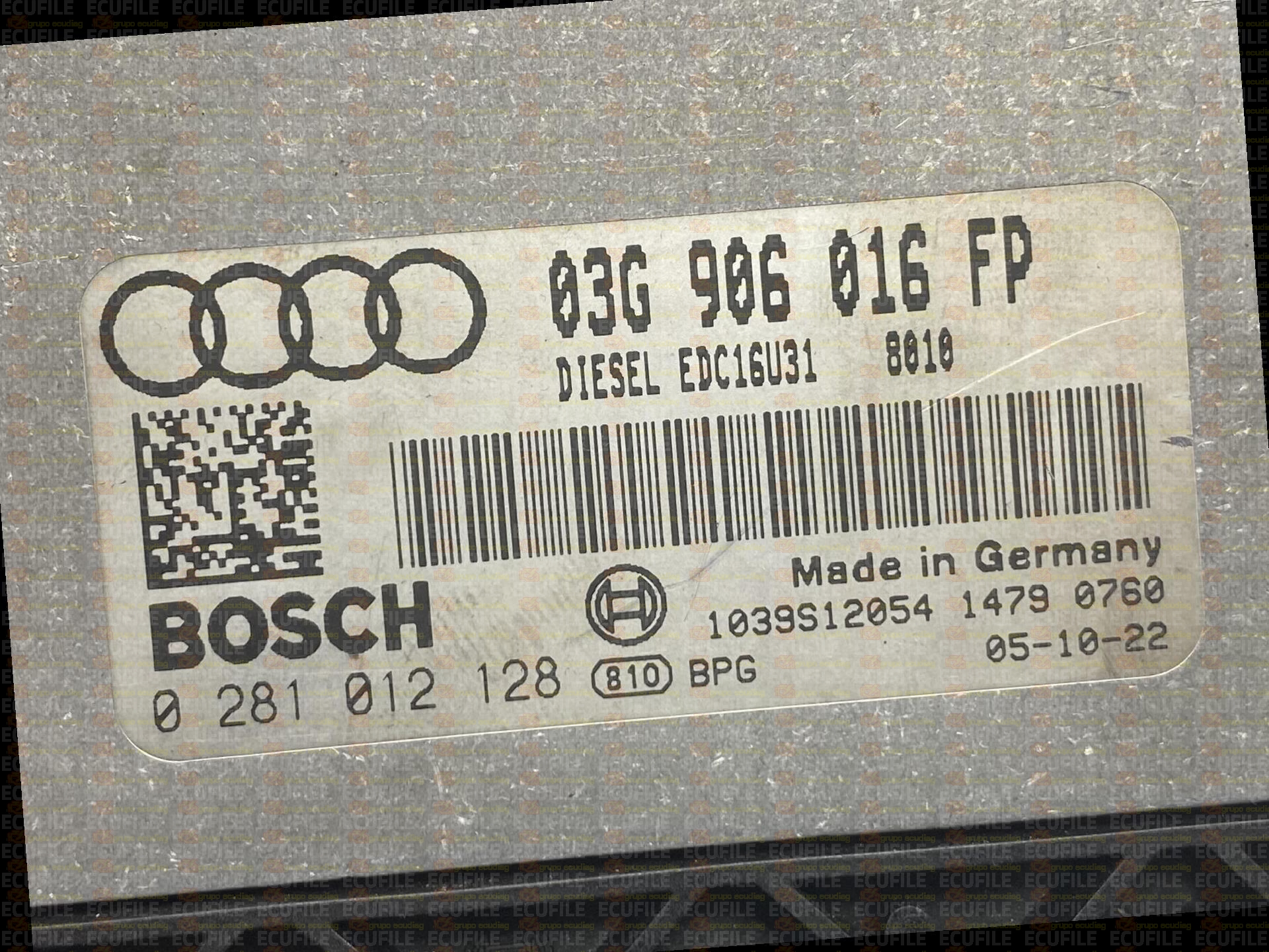 BOSCH EDC16U31-4.83 0281012128 AUDI A4 2.0 TDI 140HP 03G906016FP 1037389839-9798