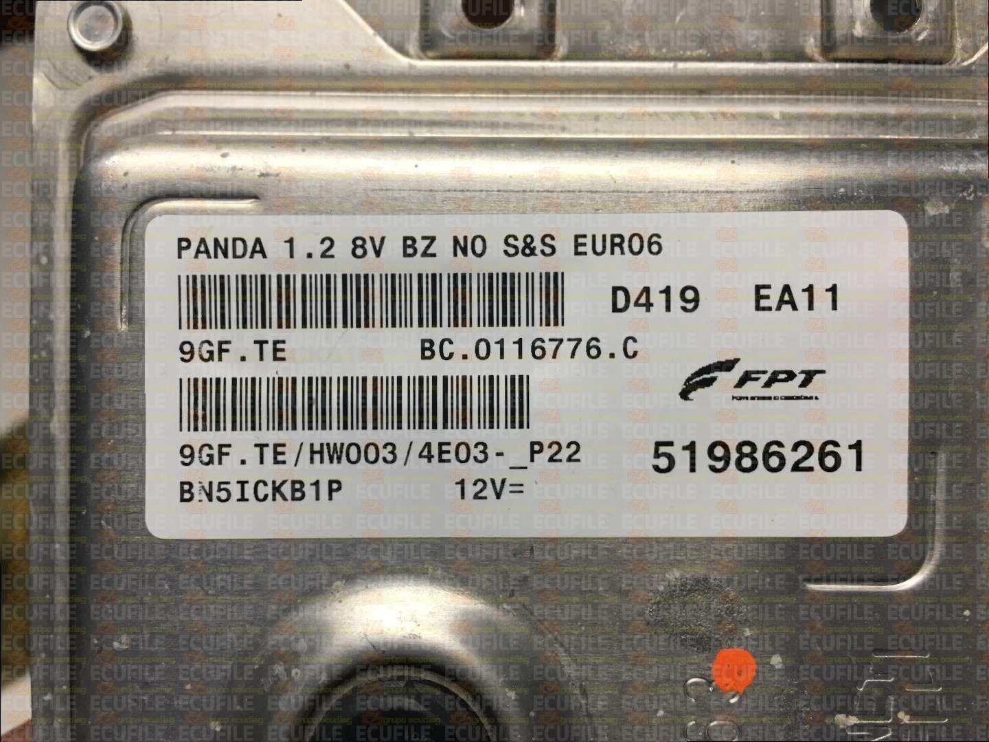 MAGNETI MARELLI 9GF.TE BC.0116776.C FIAT PANDA 1.2i 8V 51986261 HW003 4E03_P22