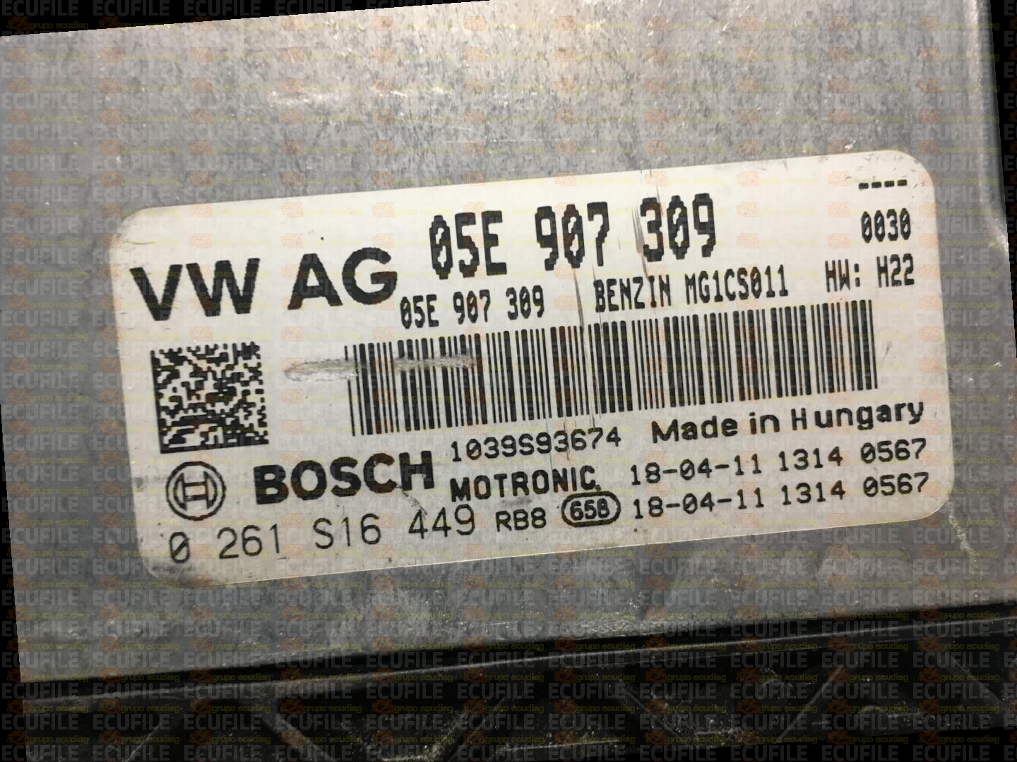 BOSCH SGMG1CS011 0261S16449 VOLKSWAGEN GOLF VII 1.5 TSI 150HP 05E907309 05E906018A 10SW033598-6019