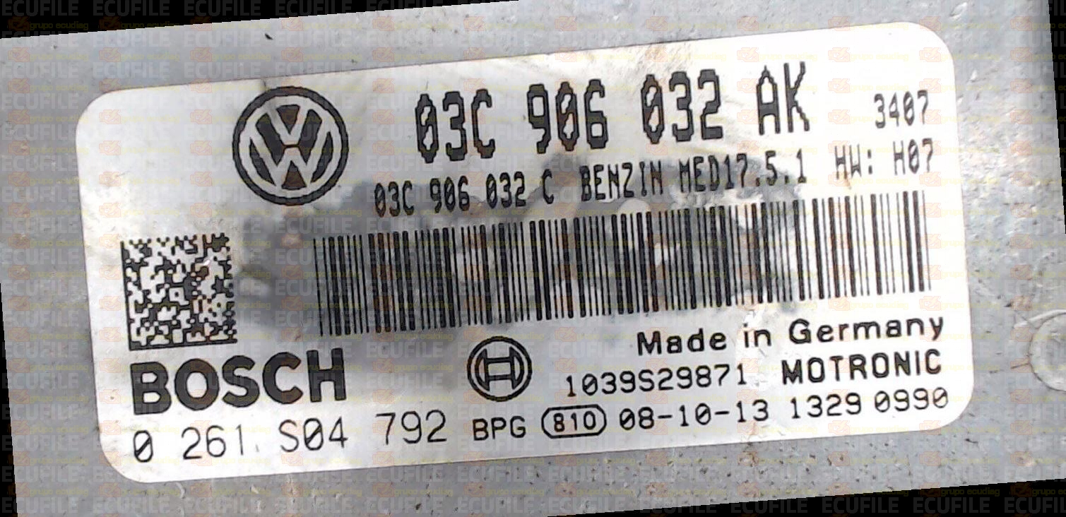 BOSCH MED17.5.1 0261S04792 VOLKSWAGEN GOLF V 1.4 TSI 170HP 03C906032C 03C906032AK 1037506732-6457