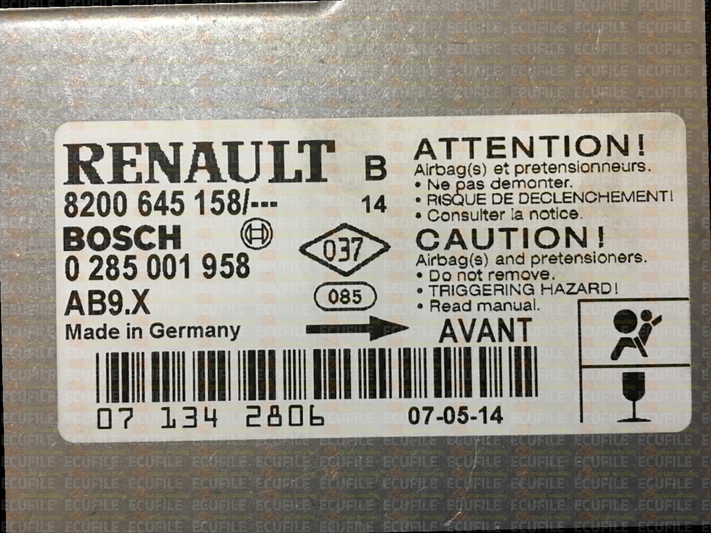 BOSCH AB9.X 0285001958 RENAULT CLIO III 8200645158