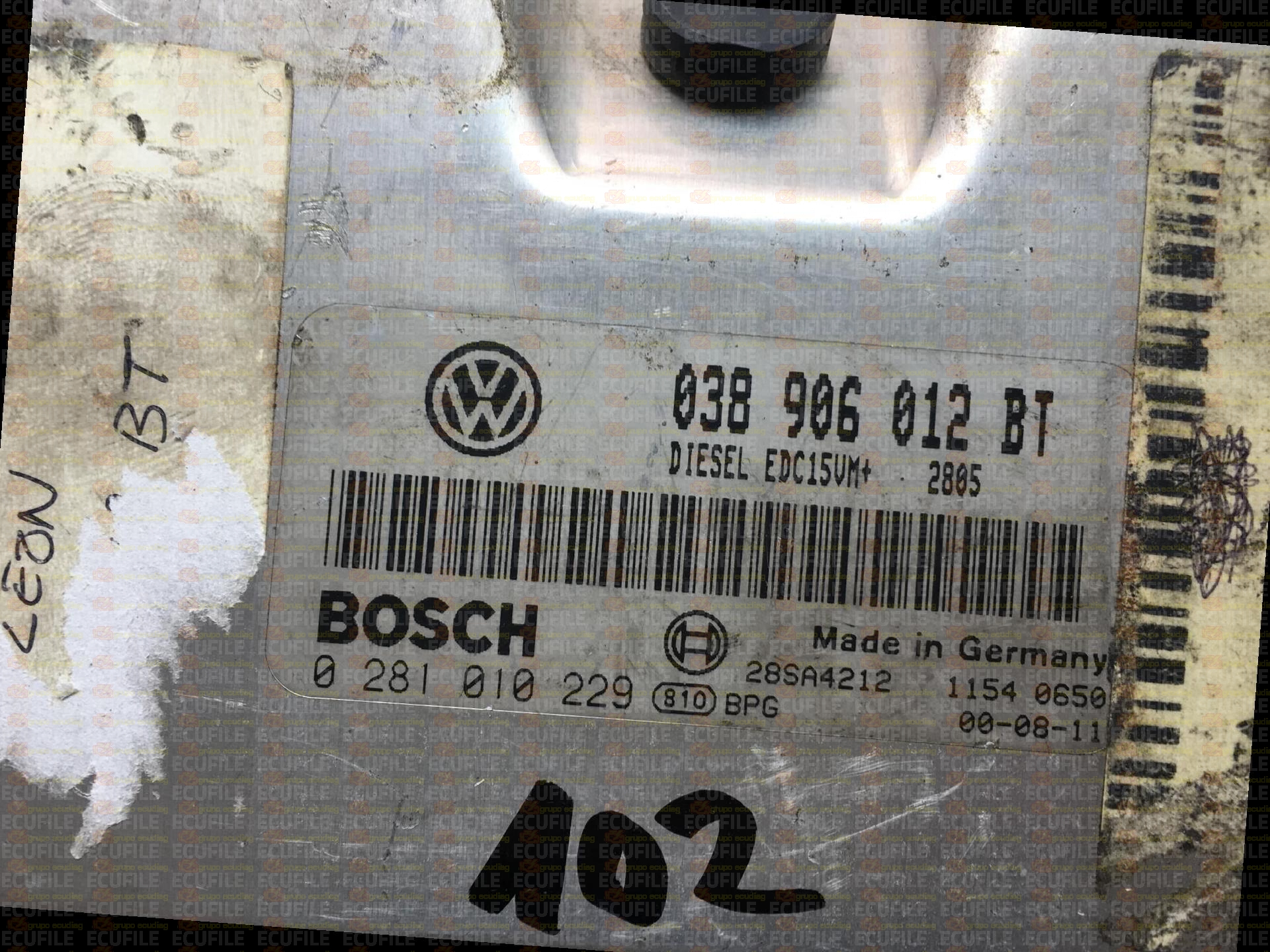 BOSCH EDC15VM+2.V1 0281010229 SEAT LEON I TOLEDO II 1.9 TDI 110HP 038906012BT 1037352279-2805