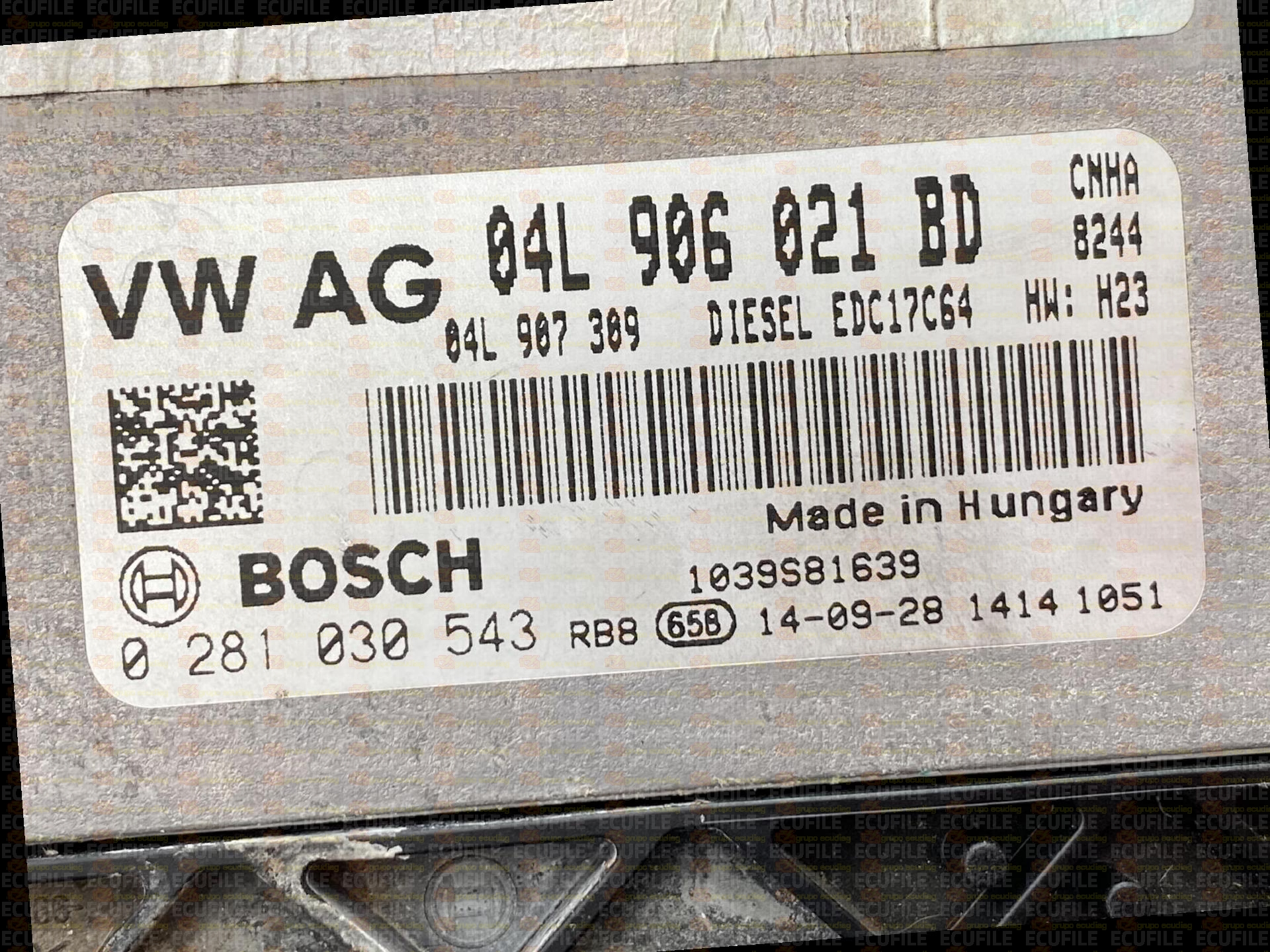 BOSCH EDC17C64-2.2 0281030543 AUDI A6 IV 2.0 TDI 190HP 04L907309 04L906021BD 1037555198 - 8284