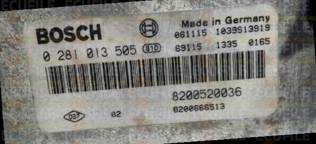 BOSCH EDC16CP33-6.1 0281013505 RENAULT LAGUNA II 2.0 DCI 150HP 8200520036 8200666513 1037382377