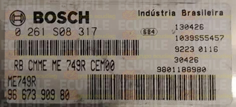 BOSCH ME7.4.9R 0261S08317 PSA 9667390980 EEPROM 95320