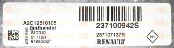 CONTINENTAL SID310 A2C12510105 RENAULT DACIA 237107137R 237100942S 