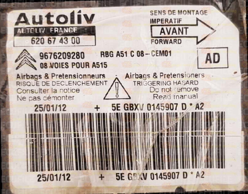 AUTOLIV 620674300 CITROEN C3 II DS3 I 9676209280 AD EEPROM 25320