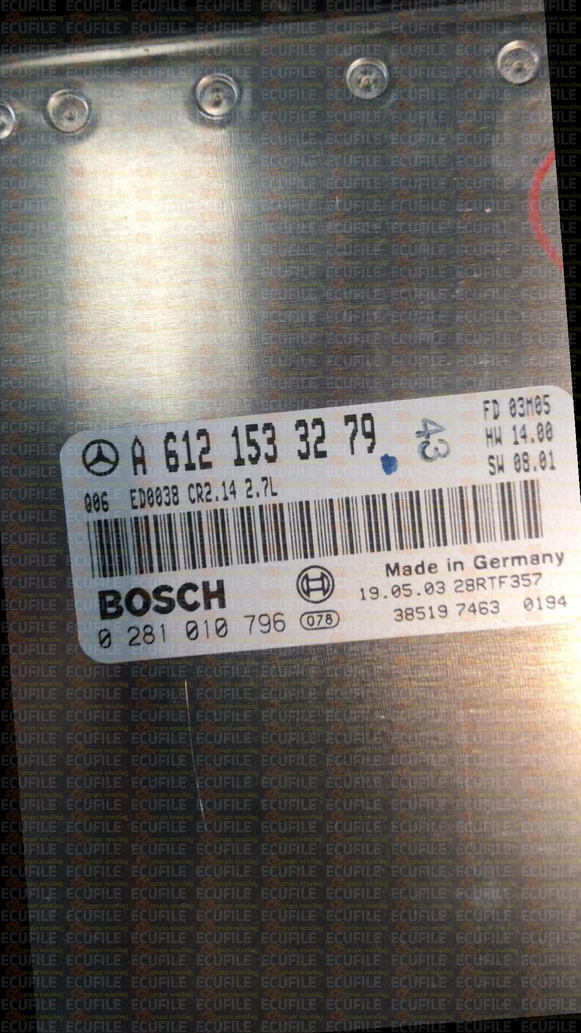 BOSCH EDC15C6-4.14 0281010796 MERCEDES W163 ML270 I 2.7 CDI 163HP A6121533279 1037351671