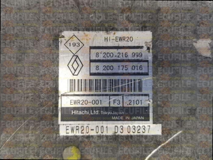 HITACHI HI-EWR20 EWR20-001 F3 2101 RENAULT VELSATIS I 3.5i V6 24V 240HP 8200175016 8200216999 EEPROM 93C66