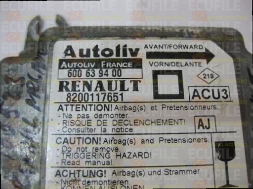 AUTOLIV ACU3 600639400 RENAULT MEGANE SCENIC I 8200117651 AJ