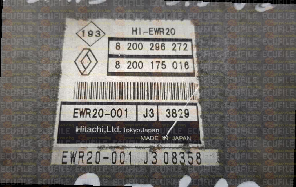 HITACHI HI-EWR20 EWR20-001 J3 3829 RENAULT VELSATIS I 3.5i V6 24V 240HP 8200175016 8200296272 EEPROM 93C66