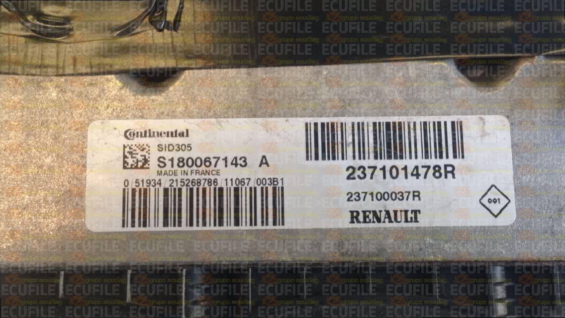 CONTINENTAL SID305 S180067143A RENAULT MEGANE III SCENIC 1.5 DCI 110HP 237101478R 237100037R 237101524R-10234263AA