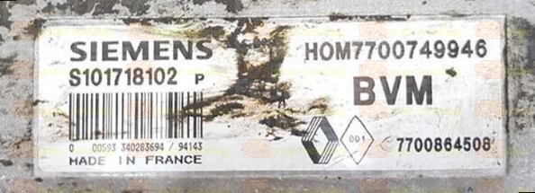 SIEMENS FENIX S101718102P RENAULT 7700864508 HOM7700749946 EEPROM MC68HC11