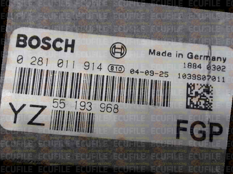 BOSCH EDC16C9-3.21 0281011914 OPEL VAUXHALL 55193968 YZ EEPROM 95160