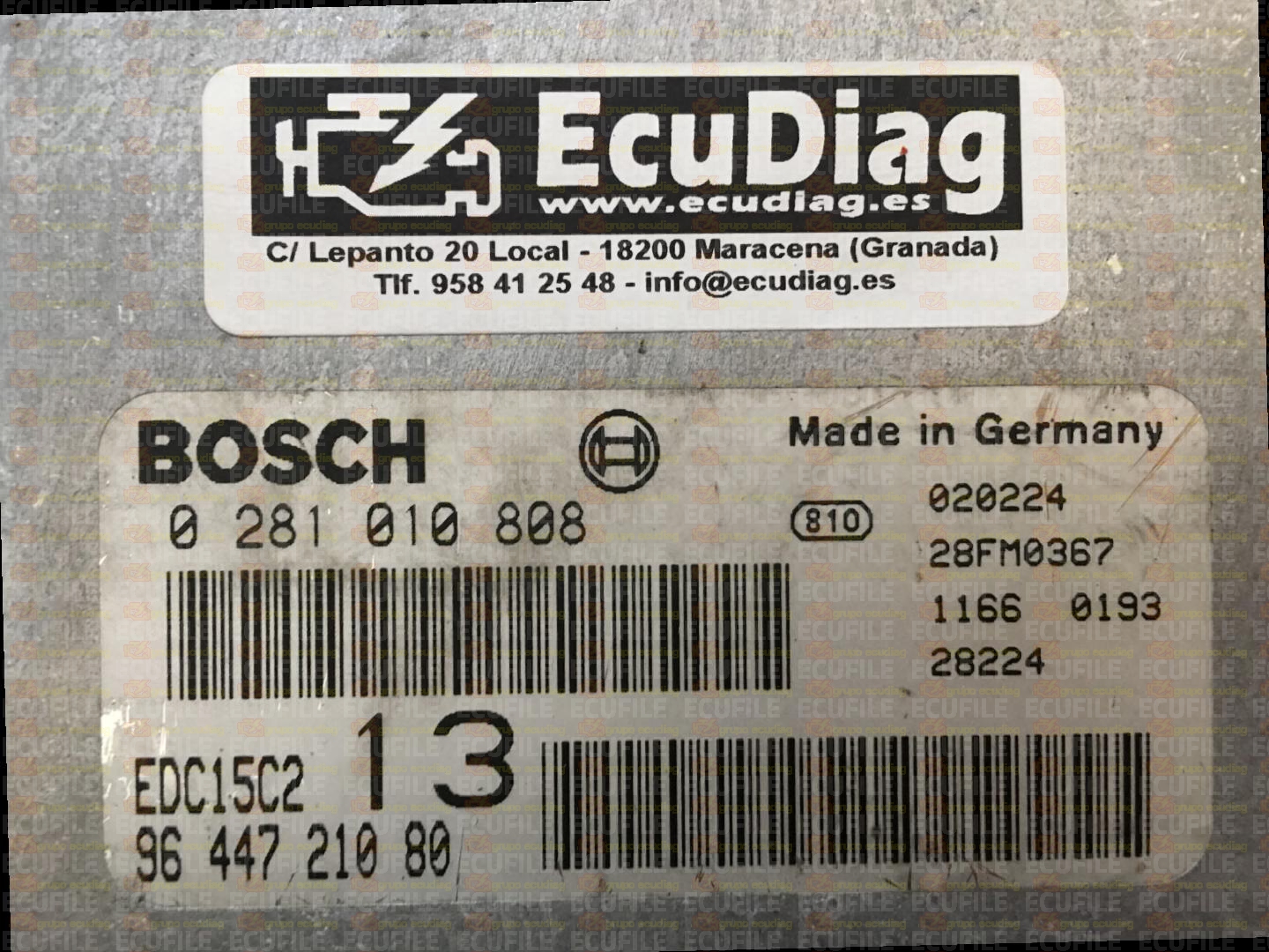 BOSCH EDC15C2-11.1 0281010808 CITROEN C5 2.0 HDI 110HP 9644721080 1037353613