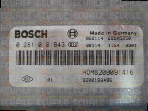 BOSCH EDC15C3-4.13 0281010843 RENAULT MEGANE I SCENIC 1.9 DCI 102HP HOM8200091416 8200166496 1037362625-8200166496