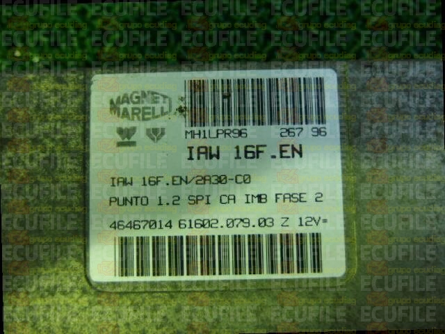 MAGNETI MARELLI IAW 16F.EN 61602.079.03 FIAT PUNTO 1.2i 46467014 EEPROM MC68HC11F1