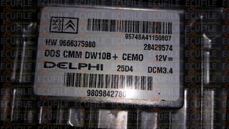 DELPHI DCM3.4 28429574 PEUGEOT 508 2.0 HDI HW 9666375980 SW 9809842780 EEPROM 95320