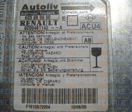 AUTOLIV ACU4 603989900 RENAULT MEGANE II 8200481142--A AB