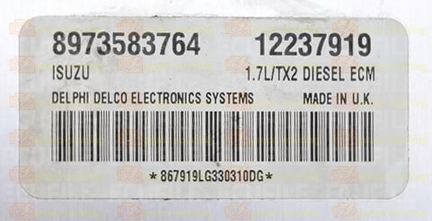 DELPHI DELCO 1.7L-TX2 8973583764 OPEL VAUXHALL COMBO II C 1.7 CDTI 75HP 12237919 DYNS