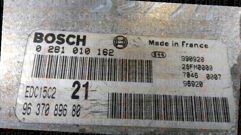 BOSCH EDC15C2-6.1 0281010162 CITROEN XSARA PEUGEOT 306 2.0 HDI 90HP 9637089680 1037359087