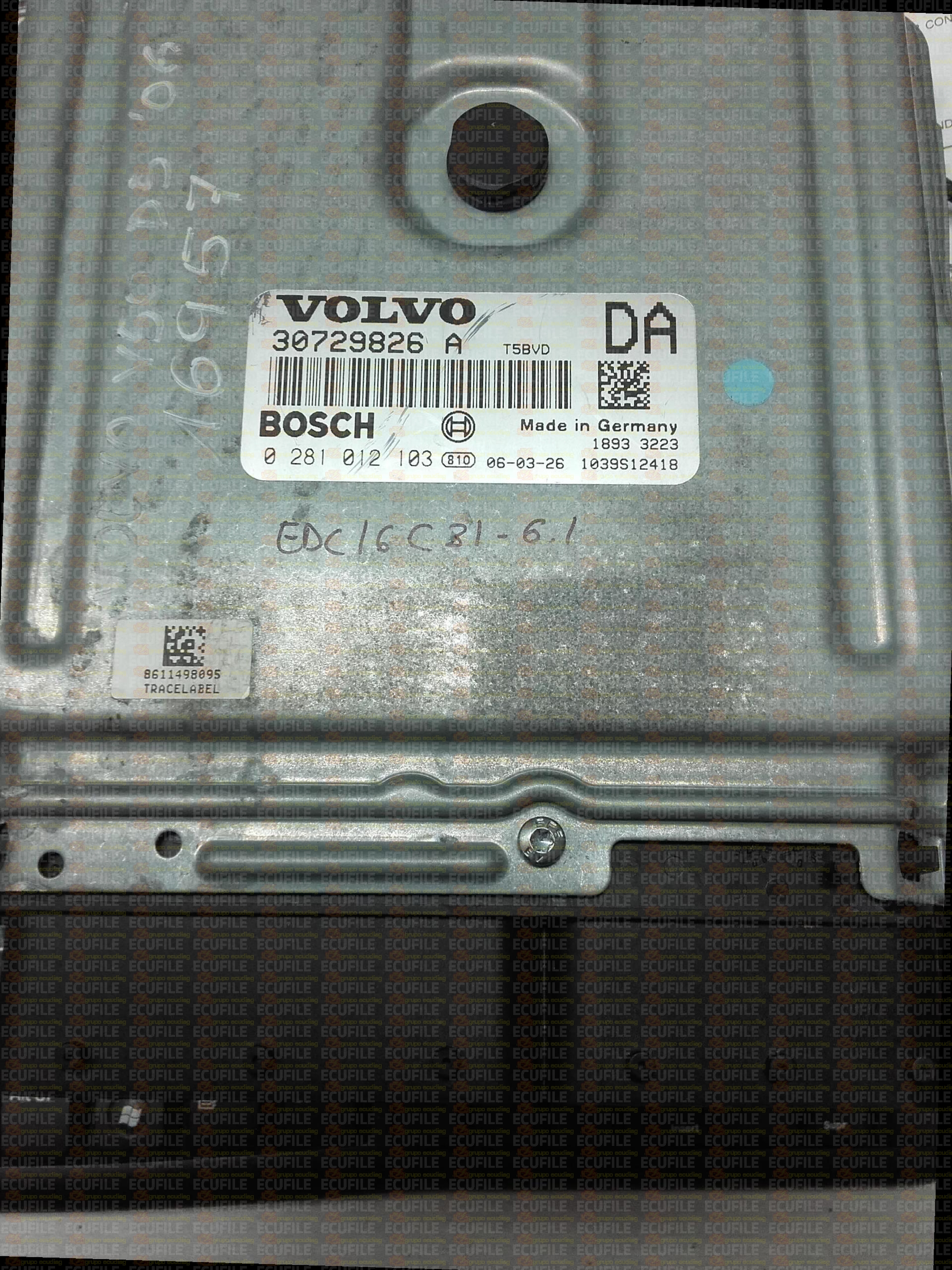 BOSCH EDC16C31-6.1 0281012103 VOLVO V50 I 2.4 D5 180HP 30729826A DA 1037510254