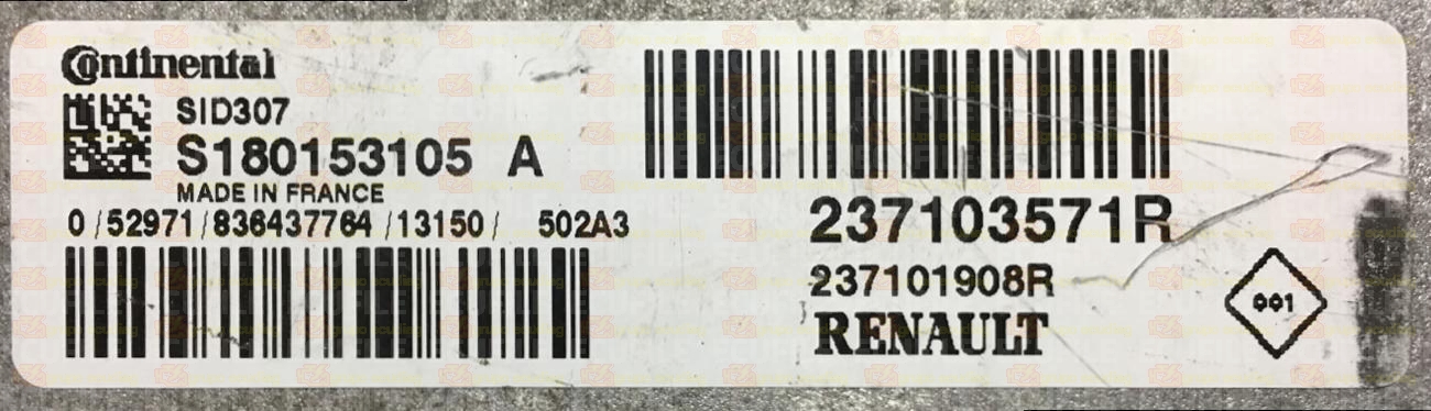 CONTINENTAL SID307 S180153105A RENAULT DACIA 237103571R 237101908R 