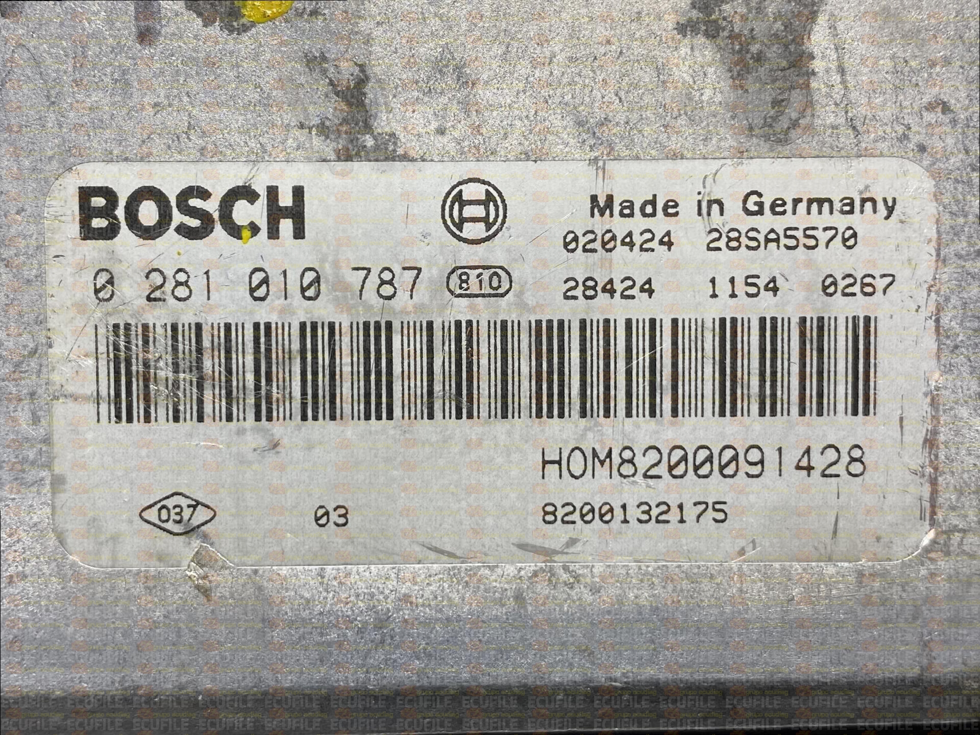 BOSCH EDC15C3-4.2 0281010787 RENAULT MASTER II 2.2 DCI 90HP HOM8200091428 8200132175 1037363130-7004
