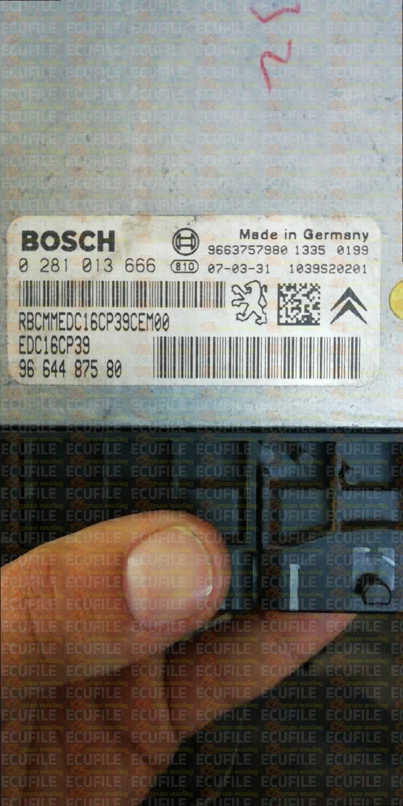BOSCH EDC16CP39 0281013666 PEUGEOT 4007 2.2 HDI 156HP 9664487580 1037386062