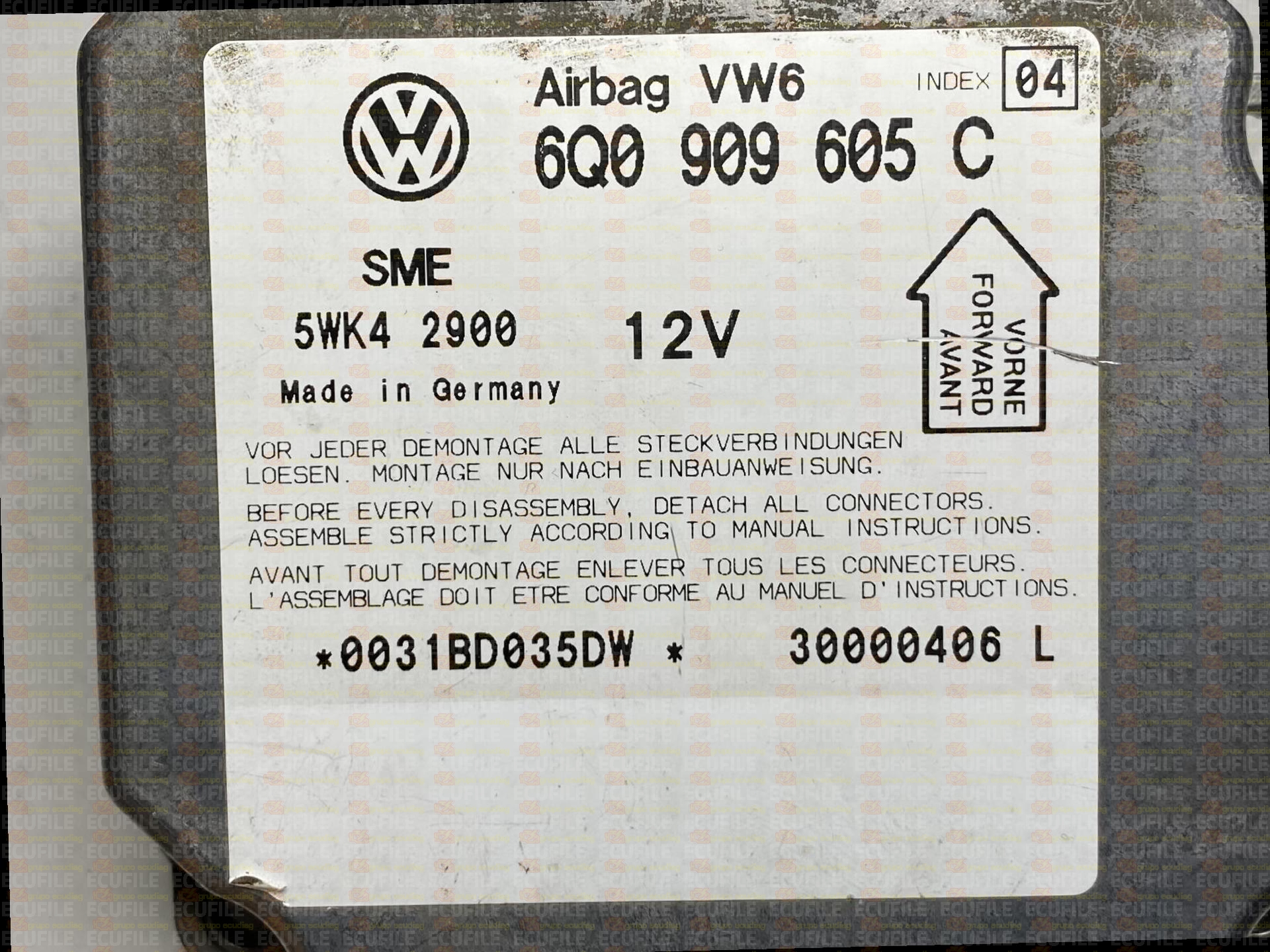 SIEMENS 5WK42900 VOLKSWAGEN PASSAT V 6Q0909605C VW6 INDEX 04