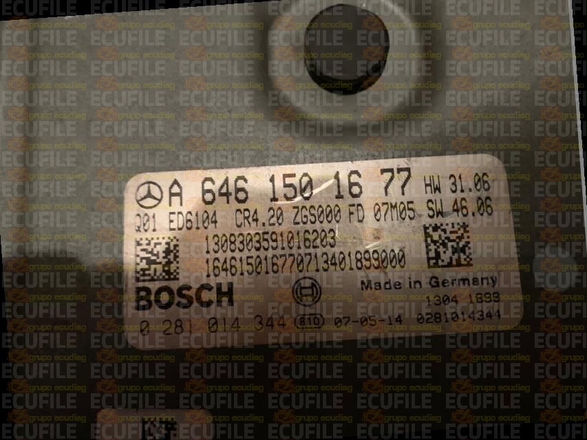 BOSCH EDC16CP31-8.20 0281014344 MERCEDES W906 SPRINTER II 515 2.2 CDI 150HP A6461501677 1037386900