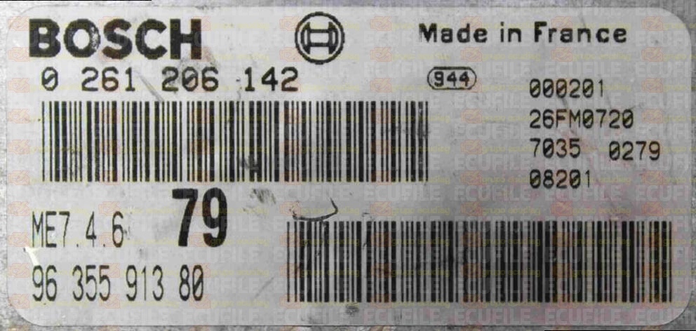 BOSCH ME7.4.6 0261206142 PSA 9635591380 EEPROM 95160
