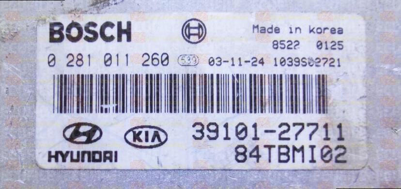 BOSCH EDC15C7-4.30 0281011260 HYUNDAI GETZ I 1.5 CRDI 82HP 39101-27711 3910127711 1037367992