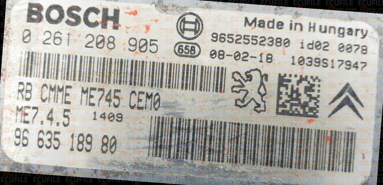 BOSCH ME7.4.5 0261208905 PSA 9663518980 EEPROM 95320
