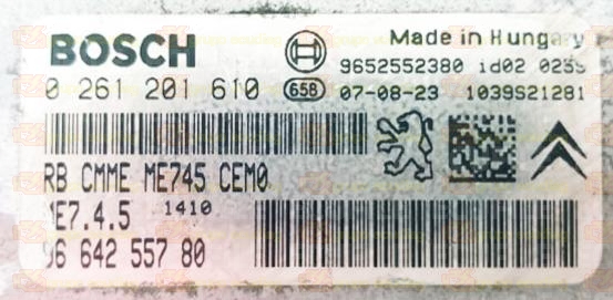 BOSCH ME7.4.5 0261201610 PSA 9664255780 EEPROM 95320