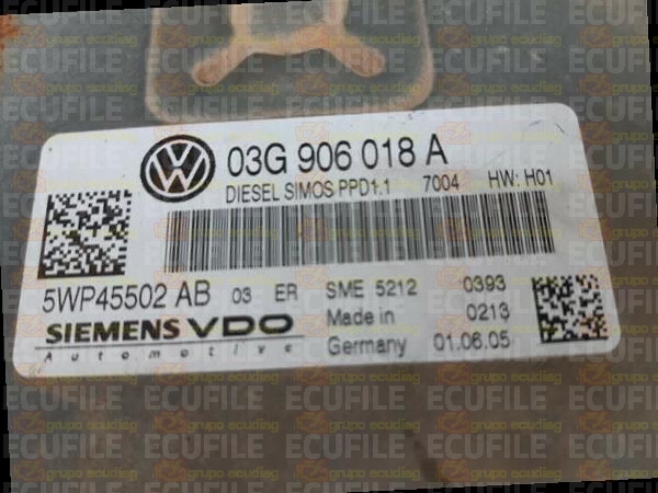 SIEMENS VDO SIMOS PPD1.1 5WP45502AB VOLKSWAGEN PASSAT VI 2.0 TDI 140HP 03G906018A SN000F7200000-8099