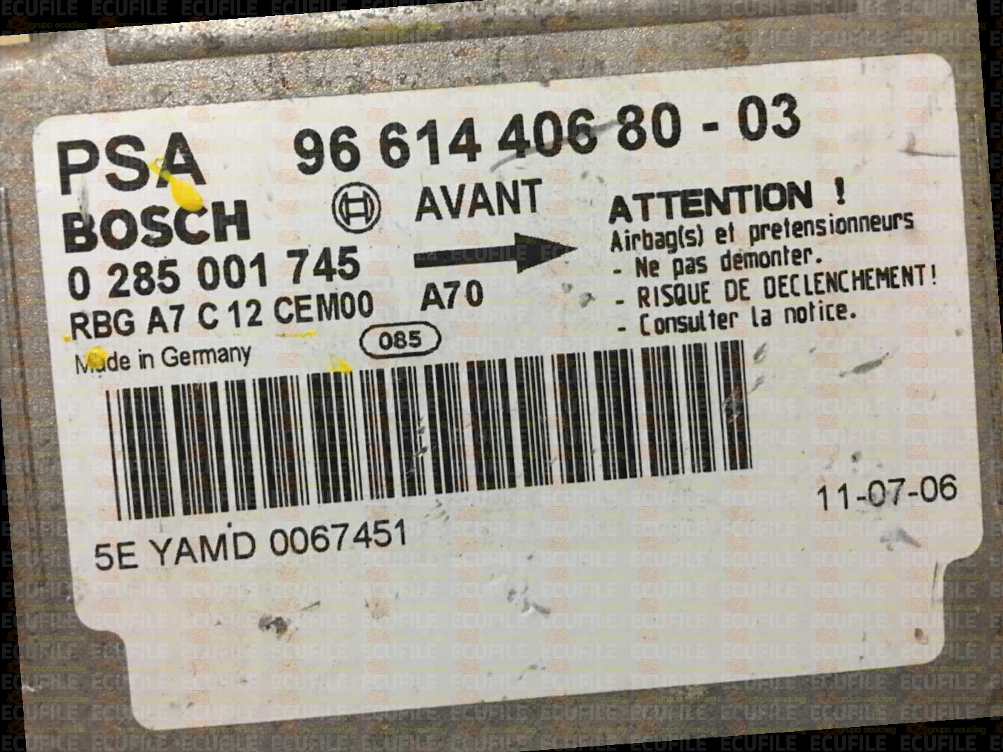 BOSCH 0285001745 PEUGEOT 207 9661440680-03