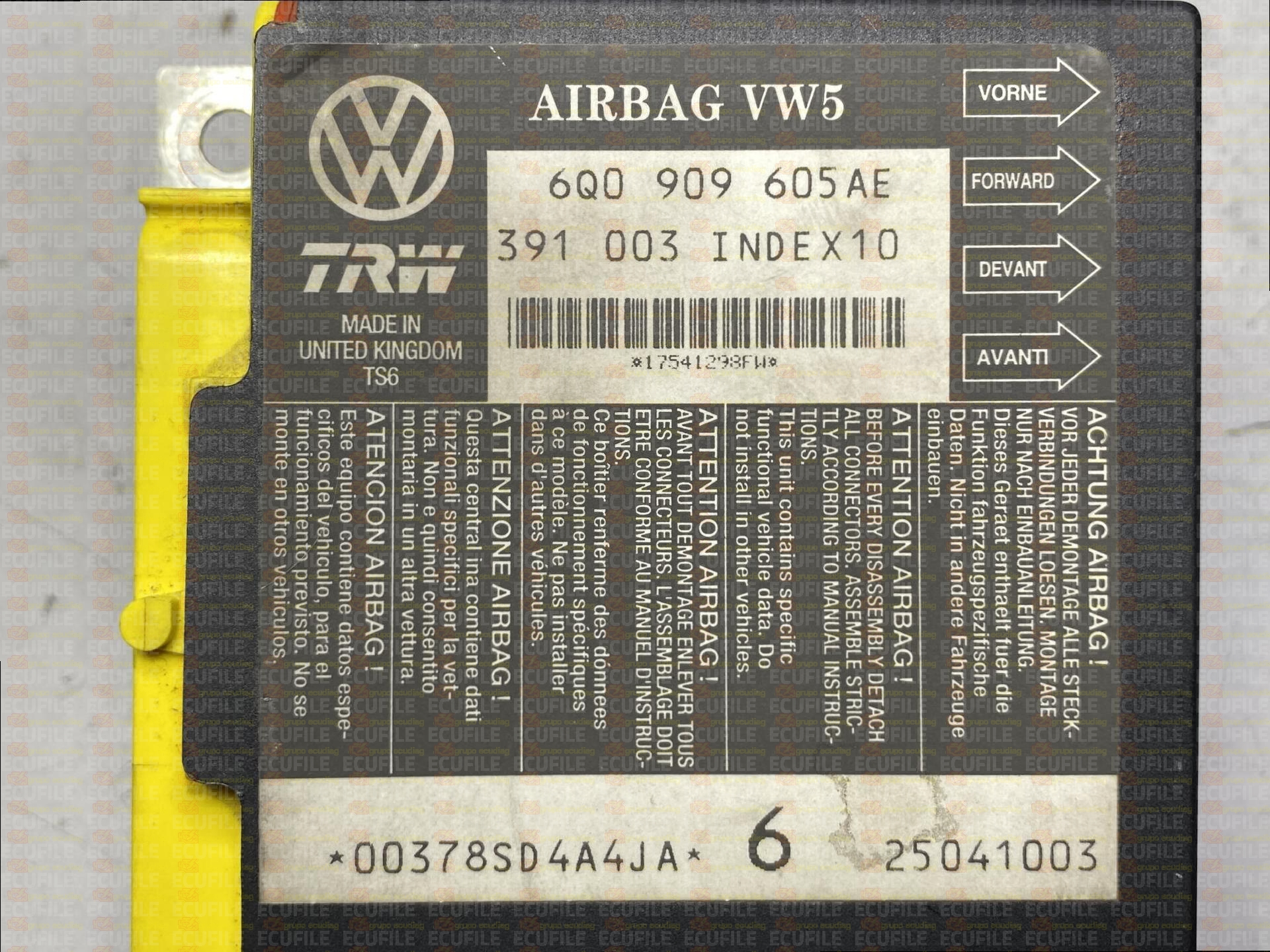 TRW 391003 SEAT IBIZA CORDOBA 6Q0909605AE VW5 INDEX 10
