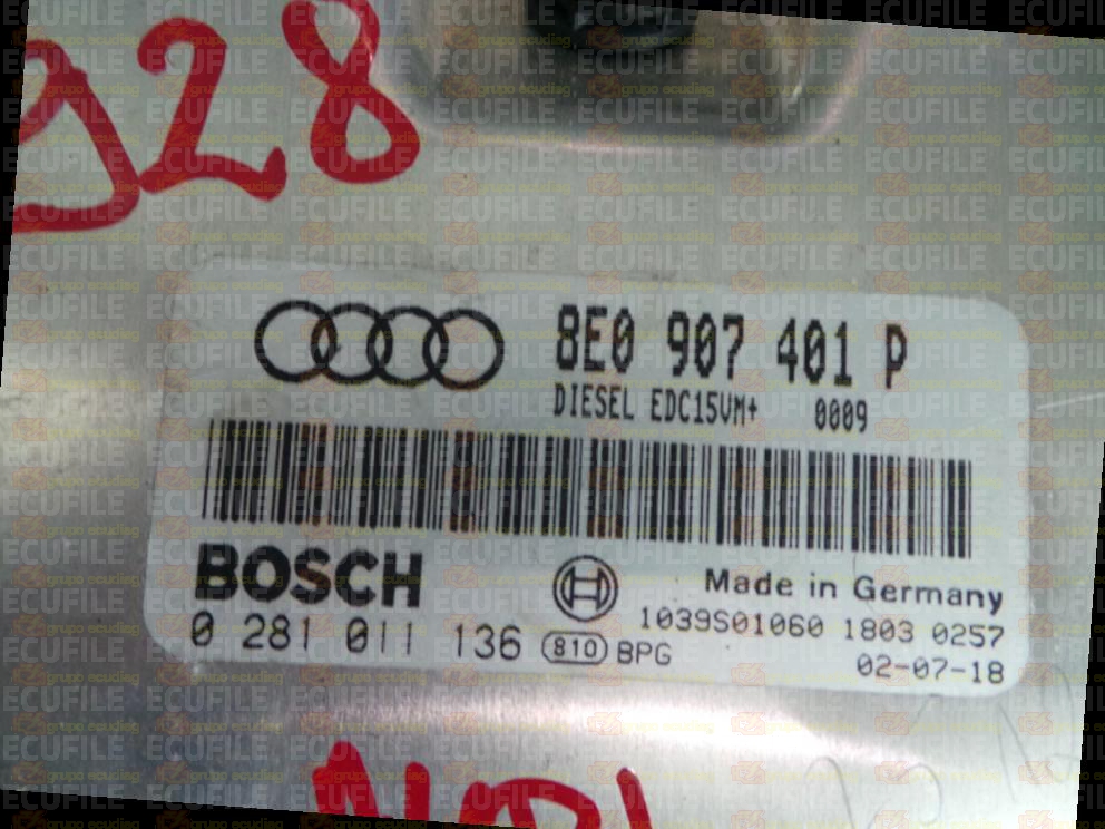 BOSCH EDC15VM+2.M5 0281011136 AUDI A6 II 2.5 TDI 120KW 163HP V6 24V BFC 8E0907401P 1037366619 - 0009