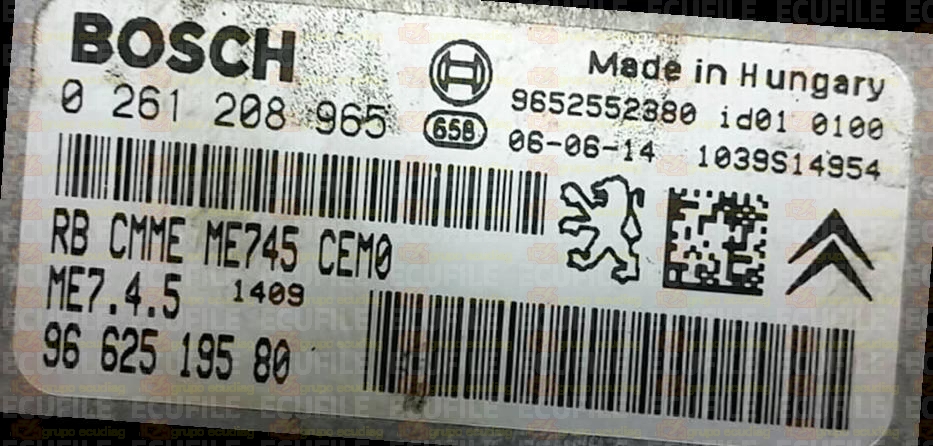 BOSCH ME7.4.5 0261208965 PSA 9662519580 EEPROM 95320