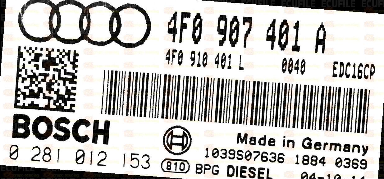 BOSCH EDC16CP34-2.2 0281012153 AUDI A6 3.0 TDI V6 224HP 4F0907401A 1037372486