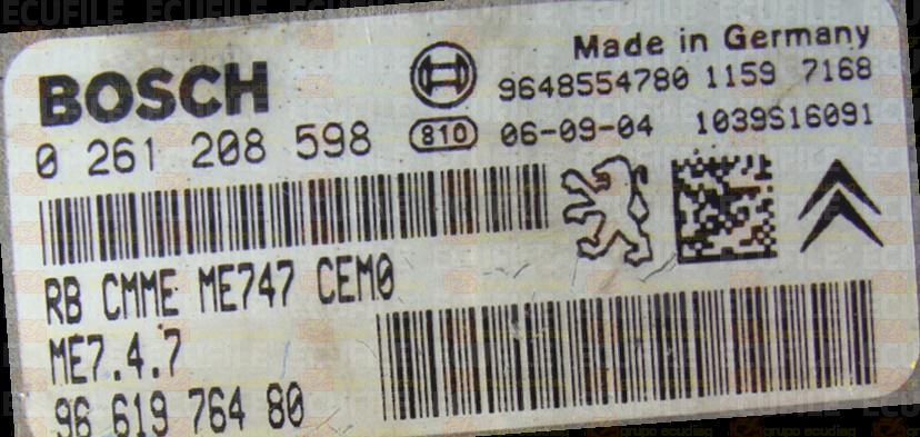 BOSCH ME7.4.7 0261208598 PSA 9661976480 EEPROM 95320