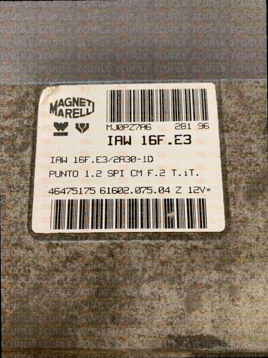 MAGNETI MARELLI IAW 16F.E3 61602.075.04 FIAT PUNTO 1.2i 46475175 EEPROM MC68HC11F1