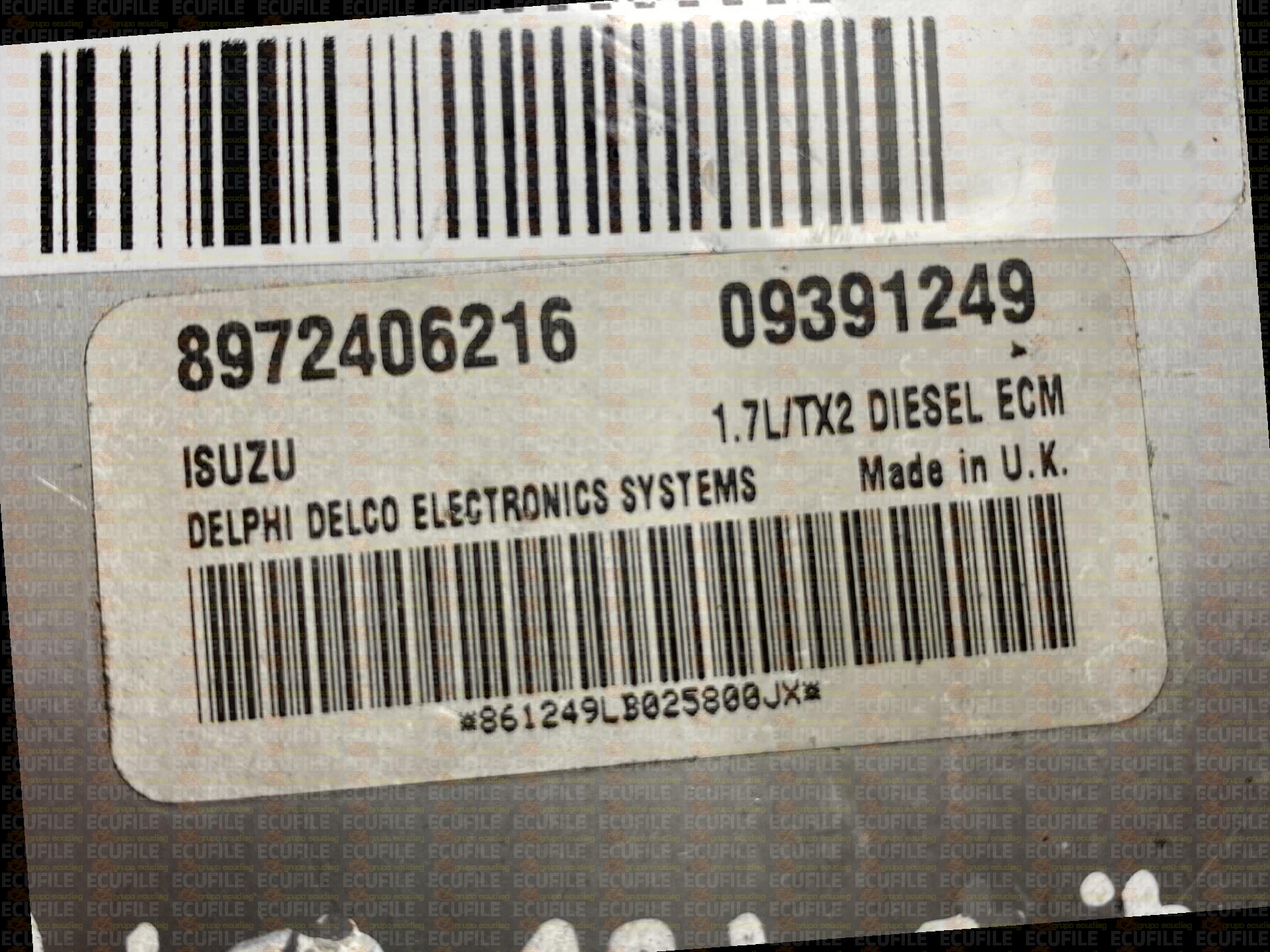 DELPHI DELCO 1.7L-TX2 8972406216 OPEL VAUXHALL ASTRA II G 1.7 CDTI 75HP 09391249 DLCC