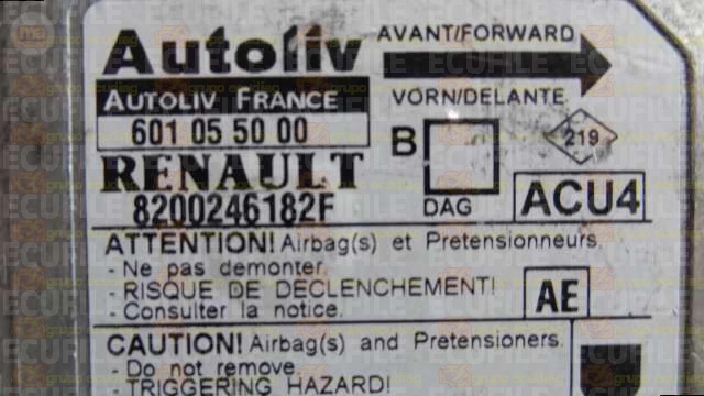 AUTOLIV ACU4 601055000 RENAULT MEGANE II 8200246182F AE EEPROM 95160