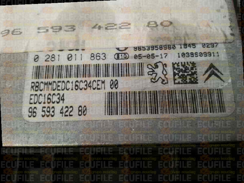 BOSCH EDC16C34-2.10 0281011863 CITROEN C4 I PEUGEOT 307 1.6 HDI 66KW 90HP L4 16V 9HX 9H02 DV6ATED4 9659342280 1037375526 -