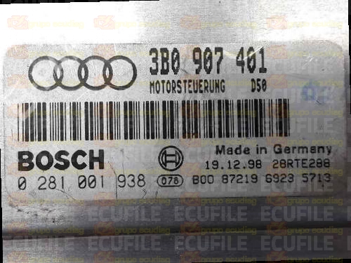 BOSCH EDC15M 0281001938 VOLKSWAGEN PASSAT 2.5 TDI 150HP 3B0907401
